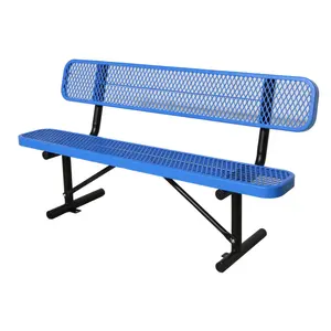 City furniture street expanded steel park bench plastic-coated steel outdoor bench