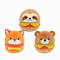 Jouet en peluche personnalisé Kawaii en gros, jouet pour chien en peluche en forme de hamburger, couineur et froissable, pour la vente en gros