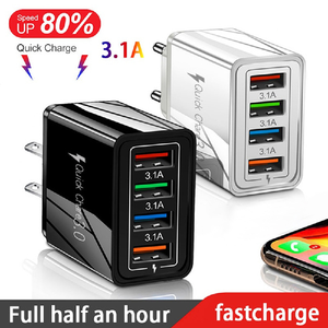 Chargeur mural USB international universel à charge rapide 3.1A, adaptateur de voyage universel avec prise européenne, américaine et britannique 1 à 4 prises - Product Image 5