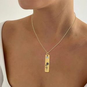 สร้อยคอสแตนเลสลายดอกไม้หลากหลายแบบ ฮ่าวหมี่ ขายดี เป็นของขวัญวันเกิด/วันแม่ ที่สามารถสลักชื่อได้ - Product Image 3