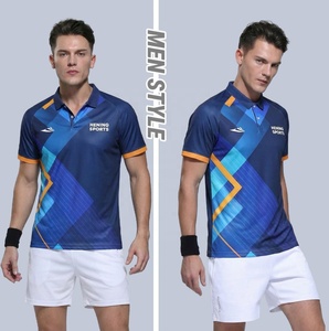 Chemise <span class=keywords><strong>bleu</strong></span> <span class=keywords><strong>marine</strong></span> de haute qualité, chemises de sport personnalisées avec logo, maillot pour hommes et femmes, football, pickleball, basketball, équipe, polo - Product Image 2
