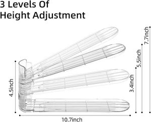 <b>Shoe</b> Slots Organizer Adjustable <b>Shoe</b> Rack with Three Levelss <b>Shoe</b> Stackers - Product Image 6