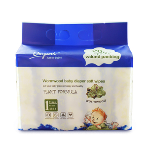 Lingettes humides biodégradables écologiques pour bébés, soin de la <span class=keywords><strong>peau</strong></span> <span class=keywords><strong>sensible</strong></span>, démaquillant, nettoyage sûr, 20 pièces Oupai 18x20cm - Product Image 2