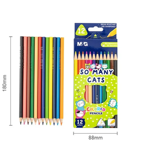 12pcs <span class=keywords><strong>mignon</strong></span> <span class=keywords><strong>dessin</strong></span> enfants crayons de couleur tant de chats Lapices De couleur pour enfants crayons standard - Product Image 1