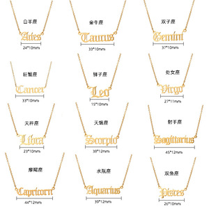 Zogxin Aquarius <b>Constellation</b> <b>Necklace</b> 18K Gold Plated Stainless Steel Women's Pendant Chain European Style Gift Jewelry - Product Image 2