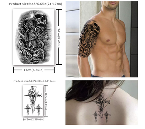 Tatouages temporaires autocollants <span class=keywords><strong>pour</strong></span> le corps, les bras, la poitrine, les épaules, <span class=keywords><strong>pour</strong></span> hommes ou femmes, avec de petits motifs noirs - Product Image 6