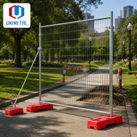 Panneaux de clôture temporaires réutilisables économiques avec structure en acier et pieds portables pour les chantiers de construction, les événements et les travaux routiers