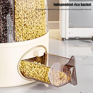 Dispensador de Granos Giratorio de 6 Compartimentos, Contenedor de Almacenamiento de Granos para Cocina, Dispensador de Granos a Presión a Prueba de Insectos - Product Image 4