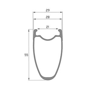 <span class=keywords><strong>700C</strong></span>カーボンロードレーシングディスクリム55mm深さチューブレスクリンチャー28mm幅28インチ自転車カーボンリム - Product Image 2