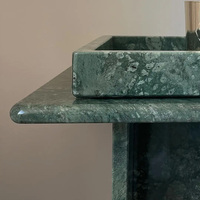 Table console en marbre vert naturel, table d'entrée minimaliste de luxe pour la décoration intérieure haut de gamme