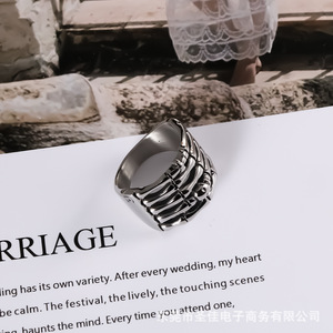 Titanium Steel Skeleton <b>Ring</b> SA569 Men's Punk Jewelry Gift Fashion <b>Rings</b> - Product Image 3