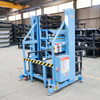 Plateforme de déchargement pour chariot élévateur en acier robuste à hauteur réglable, avec garde-corps de sécurité, rampe de chargement mobile hydraulique de 3 tonnes alimentée par courant alternatif
