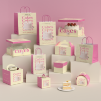 Boîte en carton kraft rigide écologique avec logo personnalisé imprimé, petite boîte, carton, emballage pour gâteaux de boulangerie, sacs en papier cosmétiques
