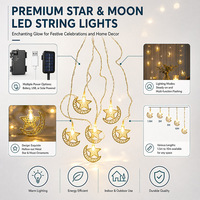 Hohle Mond-Stern-LED-Lichterkette im Arabischen Stil Weihnachts-Dekorative Feenlichter IP44 für Außen-/Innenbereich Einfach zu Hängen 1,5M-10M