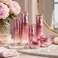 Flacon de parfum de luxe vide en verre dégradé marron, flacons en verre mat avec pompe, pot de crème pour le visage 120ml 100ml 60ml 40ml 50g 30g, directement de l'usine.