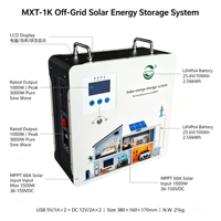 Système de stockage d'énergie solaire hybride 0-5 kWh avec batterie au lithium LiFePO4 empilable, onduleur à onde sinusoïdale pure et contrôleur MPPT intégré