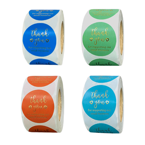 Custom Printed Logo Holographic Glossy Waterproof Adhesive <b>Label</b> Sticker Roll <b>Gift</b> Thank You Cards for Supporting Small - Product Image 4