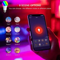 Bombilla Inteligente A60 de 9W, Bombilla LED RGB WiFi, Lámpara Mágica Regulable con Base B22 E27 E14, Funciona con Alexa, Aplicación Google, Bombilla Inteligente LED