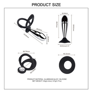 MOGlovers Metal Dildo Silicona Base Anal Plug Ring Head Butt Aleación de aluminio Juguetes para mujeres y hombres - Product Image 2
