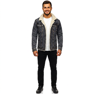 2026 Custom Designed Thickened <b>Denim</b> Winter <b>Jacket</b> for <b>Men</b> Canvas Street Wear Wholesale Fashionable Warm Winter Coat - Product Image 1