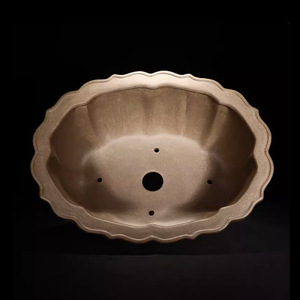 Pot de fleurs Zisha fait à la main, design ovale en forme de losange, pour bonsaïs et plantes en pot, conçu par Du Xiliang - Product Image 4