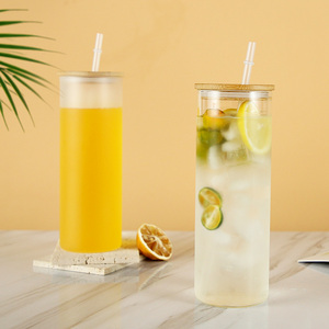 16oz thăng hoa snowglobe thủy tinh cup cup nước Tumbler rõ ràng Iced cốc cà phê bia <span class=keywords><strong>Frosty</strong></span> có thể thủy tinh với nắp rơm - Product Image 2