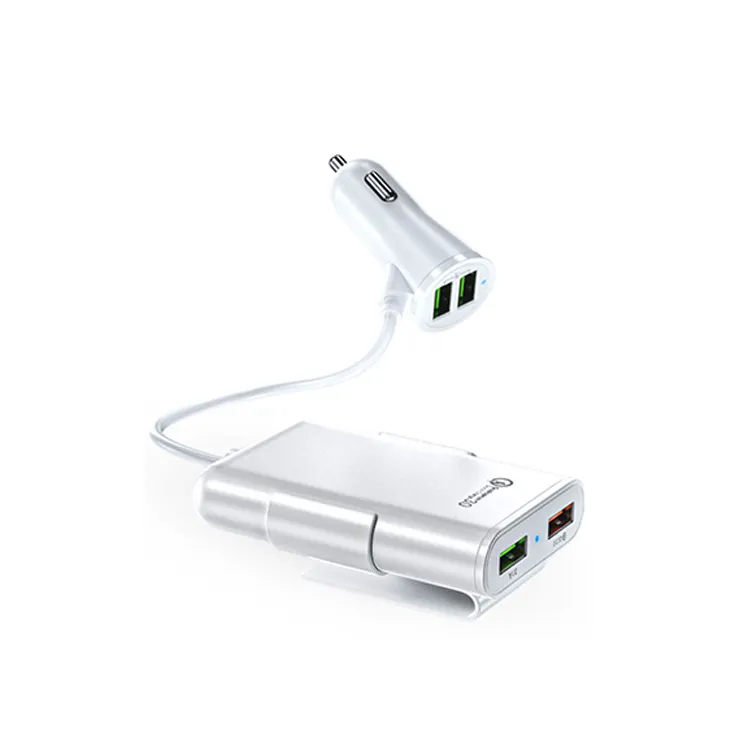 4 In 1 8A QC3.0ที่ชาร์จในรถแบบชาร์จเร็ว4พอร์ต USB สำหรับด้านหน้า + เบาะหลัง