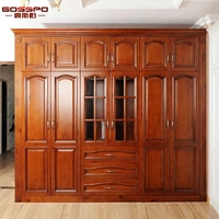 Armoire sur mesure en bois massif de style américain et français pour chambre à coucher, fabriquée à l'usine de Guangzhou, mobilier de maison et de villa pour toute la maison
