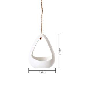 Bianco di Ceramica Pod-A Forma di Mini <span class=keywords><strong>Fioriere</strong></span> Pensili con Spago Corda - Product Image 4