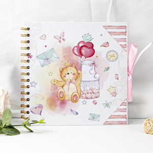 Libro di scarto fatto da te personalizzato all'ingrosso 20.5x20.5cm oro sventola Scrapbooking <span class=keywords><strong>Album</strong></span> fotografico per il diario di famiglia della bambina a spirale Scrapbook - Product Image 1