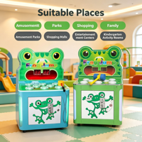 Kit de machine de jeu d'arcade à monnayeur pour enfants, jeu de marteau 'Crazy Hit Frog Head' avec plateau de jeu en métal pour centres de jeux