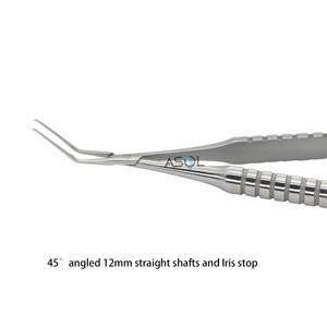 Forceps Lurus baja tahan karat Capsulorhexis dengan tangkai 12mm instrumen oftalmik - Product Image 4