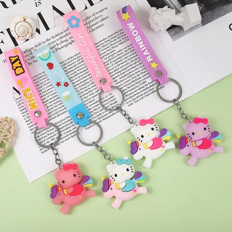 New cartoon squirrel doll keychain pendant couple bag charm student schoolbag pendant ground push keychain