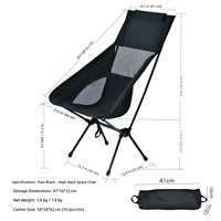 Chaise de camping portable d'extérieur en acier inoxydable, chaise lune pliable pour la plage, le jardin, la pêche et la randonnée