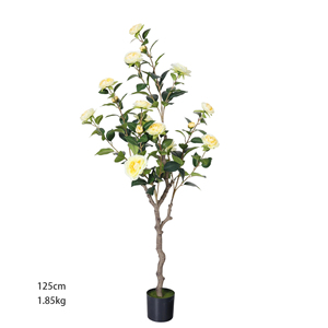 Camelia <span class=keywords><strong>de</strong></span> Plástico, Vegetación Artificial para Interiores y Exteriores, Decoración <span class=keywords><strong>de</strong></span> Oficina, Jardín, Hogar, Árboles Artificiales, Plantas Artificiales - Product Image 6