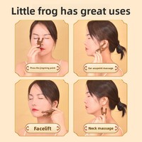 Peigne de massage en bois de santal doré en forme de petite grenouille et masseur oculaire avec fonctions de grattoir nasal pour les méridiens du visage Modèle