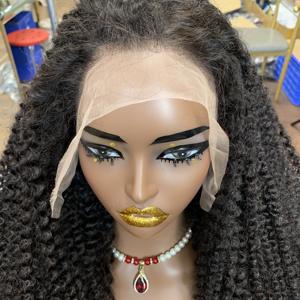Pelucas Afro Rizadas con Frente de Encaje Transparente 13x4, Cabello Humano Virgen Brasileño, Pelucas con Frente de Encaje de 26 Pulgadas para Mujeres Negras - Product Image 5