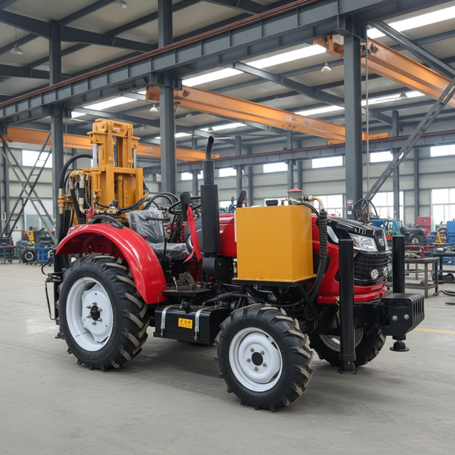 Second Hand 200m Depth Tractor-Mounted Borehole Water Well Drilling Rig Machine Driven by Diesel Engine for Sale