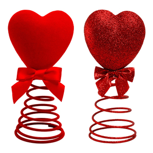 Décoration de Noël en forme de cœur rouge en peluche personnalisable avec logo, pour le sommet de l'arbre, moderne et créative, pour une ambiance intérieure de la Saint-Valentin - Product Image 6