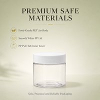 Pot en plastique PET de taille moyenne 50g-250g pour la chaîne d'approvisionnement – Contenant personnalisé OEM pour crème, poudre, suppléments, noix, herbes, aliments, cosmétiques