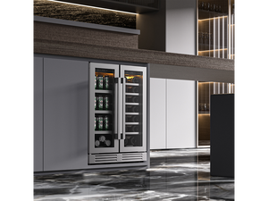 Candor personalizzato 36-bottiglia doppia zona <span class=keywords><strong>vino</strong></span> <span class=keywords><strong>e</strong></span> bevande frigo elettrico incorporato per uso domestico esterno Hotel - Product Image 5