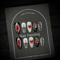 Faux ongles personnalisables faits à la main, style gothique, étoiles 3D métalliques, à coller, forme stiletto, style grunge
