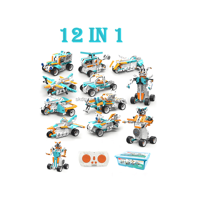 330PCS Advanced STEM Robotics Kit 12-Modes Plastic Building Blocks Educational APP Remote Control STEAM Learning Model Toy for