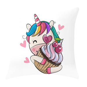 Simpatica federa arcobaleno <span class=keywords><strong>unicorno</strong></span> 18x18 fodere per cuscini a tema cartone animato soggiorno decorativo per bambini - Product Image 5