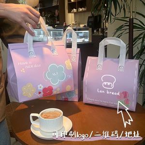 Durable Non-Woven Foldable Portable Food Takeaway Cooler Bags Aluminum Foil Insulation Zipper Closure for Milk Tea Baking Cake - Product Image 4