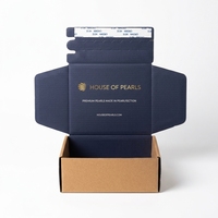 Boîtes d'expédition en carton ondulé personnalisées avec logo, écologiques, recyclables, à fermeture éclair, pour emballages cadeaux