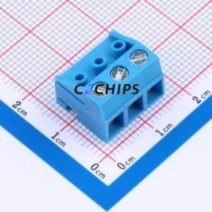DB332-5.0-3P-BU-S Plug-in Terminal Block P=5mm Connector ( Pitch: 5mm )( Color: Green )( Rated Current: 12A ) - Product Image 1