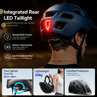 Casque de vélo électrique réglable avec batterie et lumière LED arrière, compatible OEM/ODM, unisexe