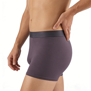 <span class=keywords><strong>Boxer</strong></span> en coton doux et soyeux, respirant, sans étiquette, taille élastique, pour occasions formelles, sous-vêtements pour hommes et femmes - Product Image 4