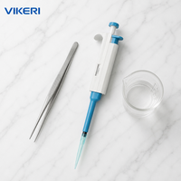Pipette monocanal réglable VIKERI 100-1000ul, micropipette de laboratoire clinique, distribution de liquides de haute précision, boîtier en ABS